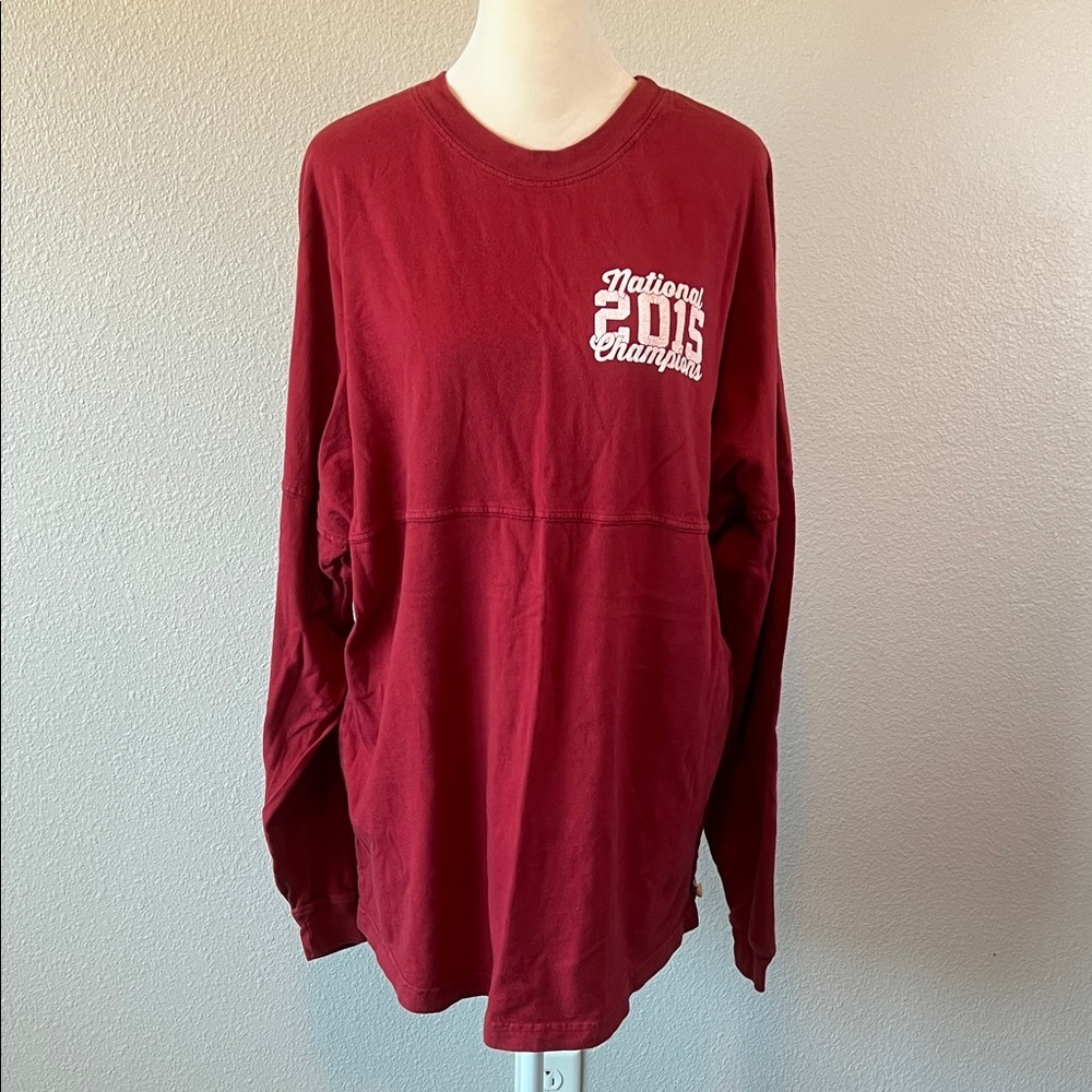 Venley Alabama National Champions Long Sleeve Graphic TShirt Red Size Large